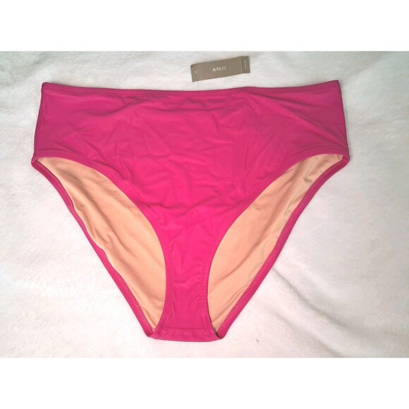 J.CREW Bikini Bottom Radiant Fuchsia High Rise Full Coverage BM642 Size XXL NWT - Picture 2 of 8